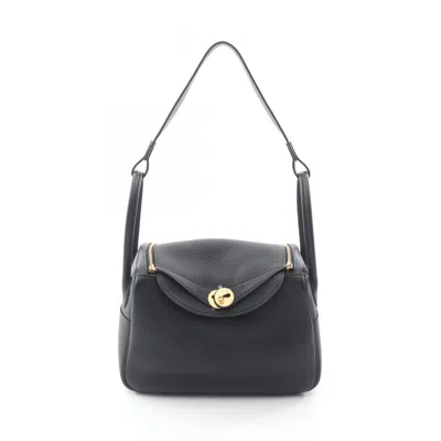 Pre-owned Hermes Black Taurillon Clemence Leather Shoulder Bag ()
