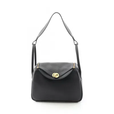 Pre-owned Hermes Black Taurillon Clemence Leather Shoulder Bag ()