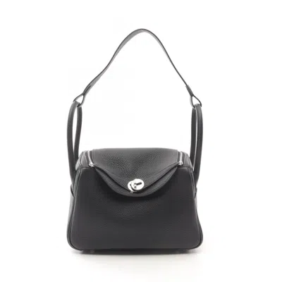 Pre-owned Hermes Black Taurillon Clemence Leather Shoulder Bag ()