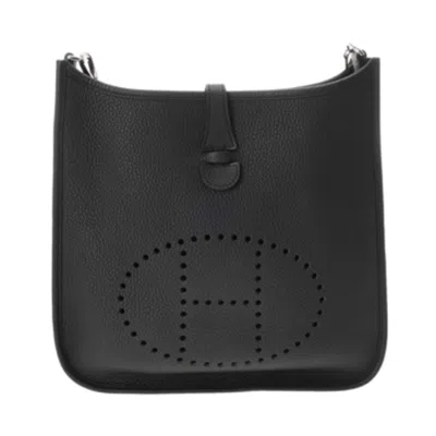 Pre-owned Hermes Black Taurillon Clemence Leather Shoulder Bag ()