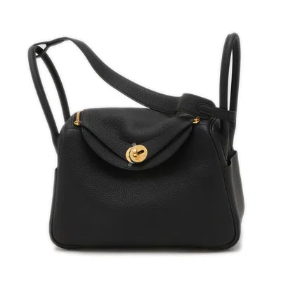Pre-owned Hermes Black Taurillon Clemence Leather Shoulder Bag ()