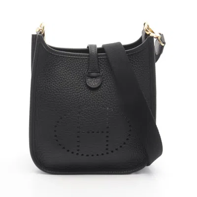 Pre-owned Hermes Black Taurillon Clemence Leather Shoulder Bag ()
