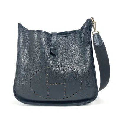 Pre-owned Hermes Black Taurillon Clemence Leather Shoulder Bag ()