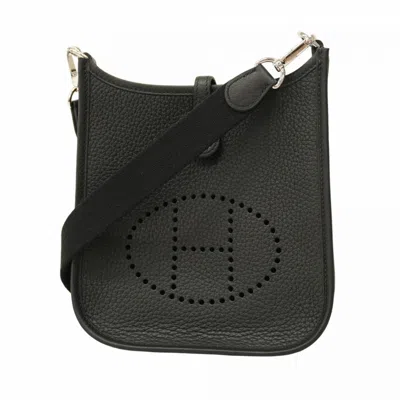 Pre-owned Hermes Black Taurillon Clemence Leather Shoulder Bag ()