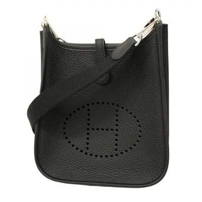 Pre-owned Hermes Black Taurillon Clemence Leather Shoulder Bag ()