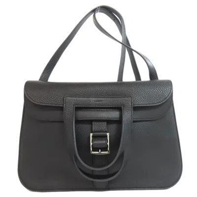 Pre-owned Hermes Black Taurillon Clemence Leather Shoulder Bag ()