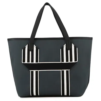 Pre-owned Hermes Black Taurillon Clemence Leather Tote Bag ()