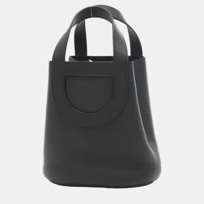 Pre-owned Hermes Black Taurillon Clemence Swift B Engraved In The Loop Handbag