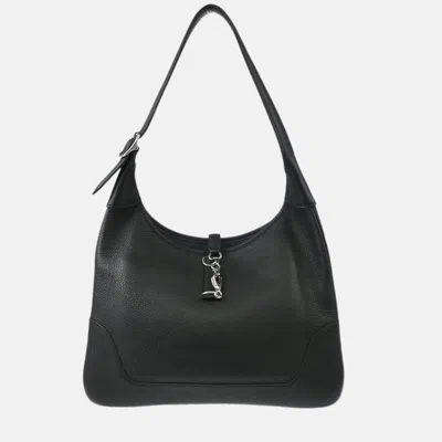 Pre-owned Hermes Black Taurillon Clemence Trim 31 Shoulder Bag