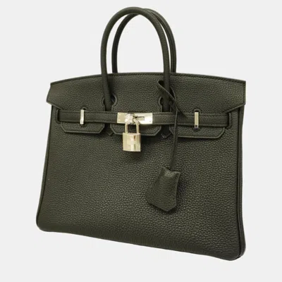 Pre-owned Hermes Black Togo Birkin 25 Y Stamp Ladies Handbag