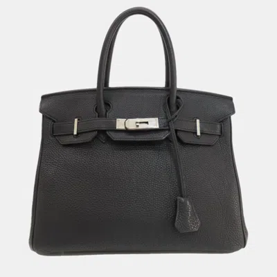 Pre-owned Hermes Black Togo Birkin 30 Handbag