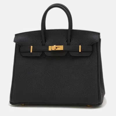 Pre-owned Hermes Black Togo Birkin Handbag