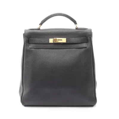 Pre-owned Hermes Black Togo Leather Backpack Handbag ()