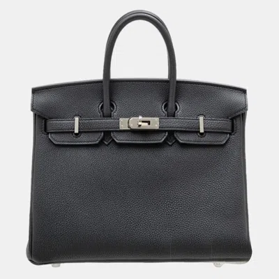 Pre-owned Hermes Black Togo Leather Birkin 25 Bag