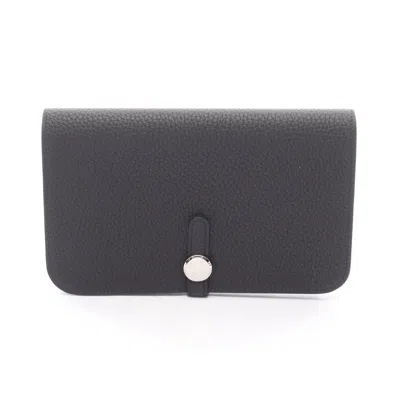Pre-owned Hermes Black Togo Leather Wallet (bi-fold) ()