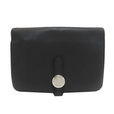 Pre-owned Hermes Black Togo Leather Wallet (bi-fold) ()