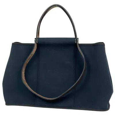 Pre-owned Hermes Black Toile Officier Shoulder Bag Tote Bag ()