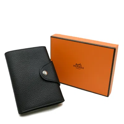 Pre-owned Hermes Black Vache Leather Wallet (bi-fold) ()
