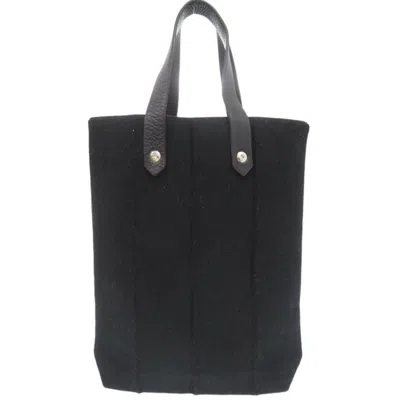 Pre-owned Hermes Black Wool Leather Tote Bag ()