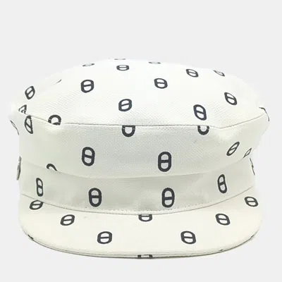 Pre-owned Hermes Hermès Black/cream Cotton Elastane Hunting Cap