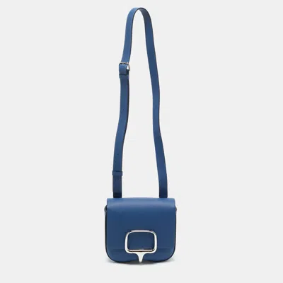 Pre-owned Hermes Hermès Bleu France Epsom Leather Della Cavalleria Mini Bag In Blue