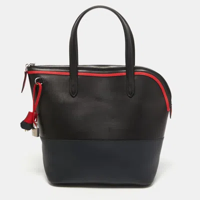 Pre-owned Hermes /bleu Nuit/rouge Evercolor And Swift Leather Transat Sailor Bag In Black