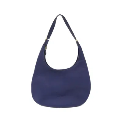 Pre-owned Hermes Bleu Saphir Taurillon Clemence Leather Shoulder Bag ()