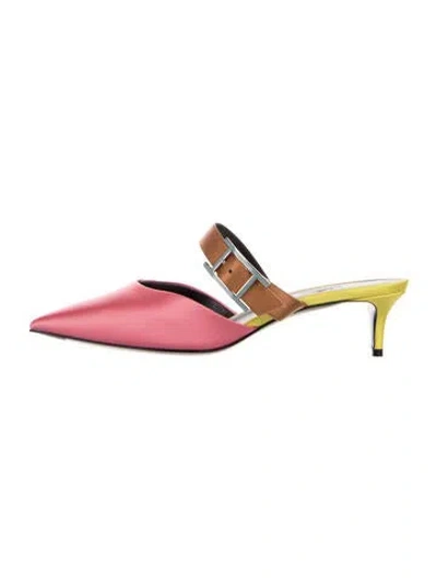 Pre-owned Hermes Blink Satin Mules In Pink