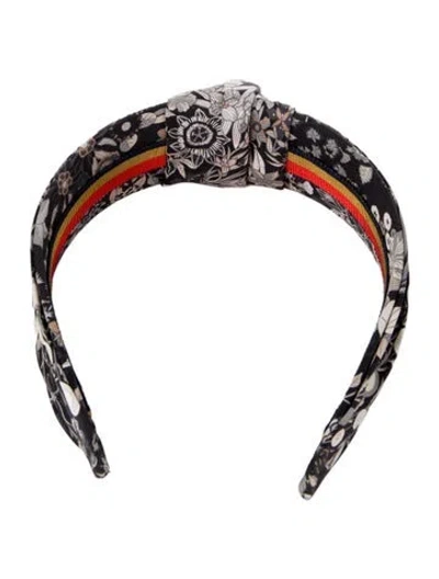Pre-owned Hermes Bloom Knot Headband In Black