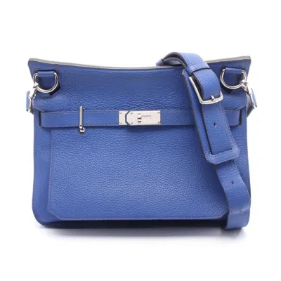 Pre-owned Hermes Blue Blue Electric Taurillon Clemence Leather Handbag Shoulder Bag () In Blue, Blue Electric