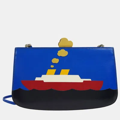 Pre-owned Hermes Blue Box Calf Sac A Malice Shoulder Bag