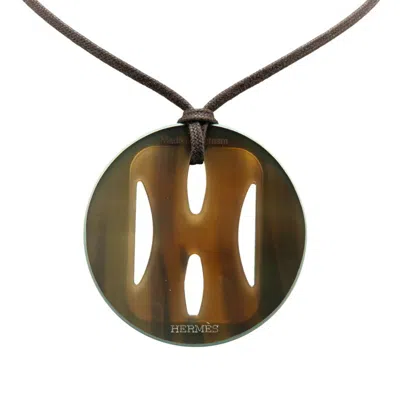 Pre-owned Hermes Blue Buffalo Horn Necklace () In Multi