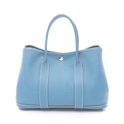 Pre-owned Hermes Blue Buffle Sindhu Leather Tote Bag ()