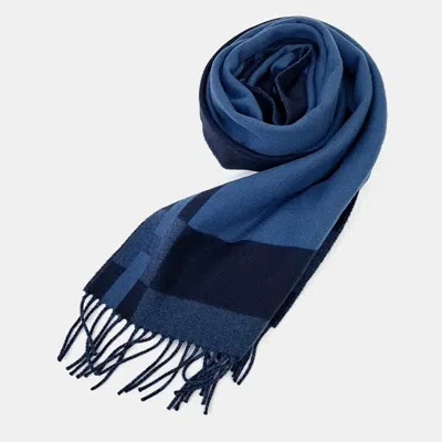 Pre-owned Hermes Blue Cashmere Scarf