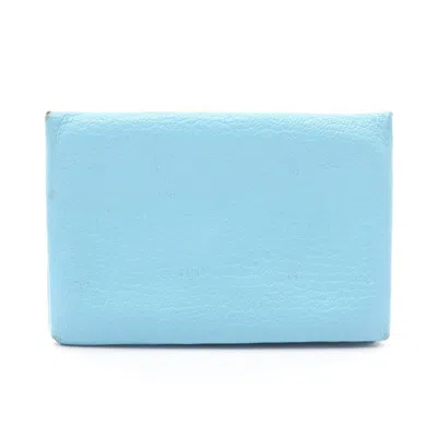Pre-owned Hermes Blue Celeste Chevre Leather Coin Purse/coin Case () In Blue, Celeste