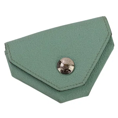 Pre-owned Hermes Blue Chevre Leather Coin Purse/coin Case ()