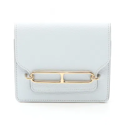 Pre-owned Hermes Blue Chevre Leather Wallet (bi-fold) ()