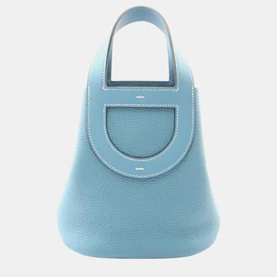 Pre-owned Hermes Blue Clemence And Swift In The Loop 18