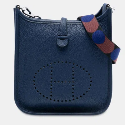 Pre-owned Hermes Blue Clemence Flipperball Strap Evelyne Tpm