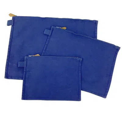 Pre-owned Hermes Blue Cotton Canvas Clutch Bag Pouch ()