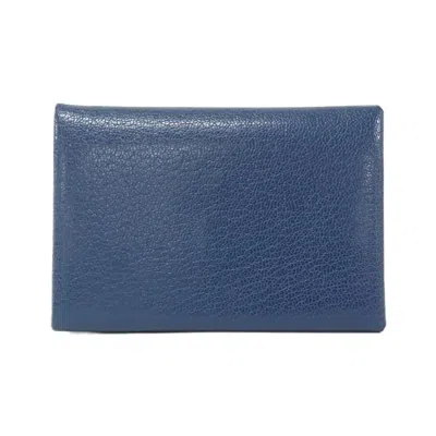 Pre-owned Hermes Blue Deep Blue Leather Coin Purse/coin Case () In Blue, Deep Blue
