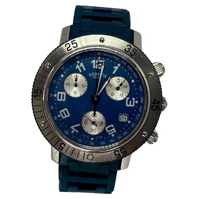 Pre-owned Hermes Blue Diver Watch Chronograph Watch Navy Blue