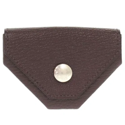 Pre-owned Hermes Blue Electric Red Color Chevre Leather Coin Purse/coin Case ()