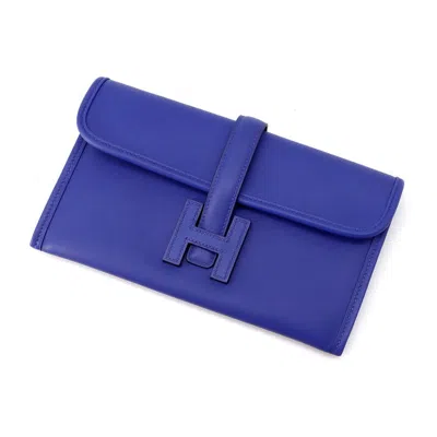 Pre-owned Hermes Blue Electric Swift Leather Coin Purse/coin Case ()