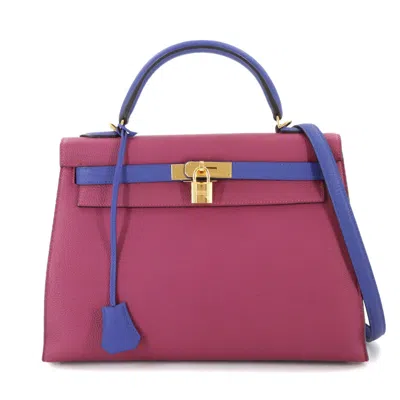 Pre-owned Hermes Blue Electric Tosca Togo Leather Handbag Shoulder Bag () In Multi