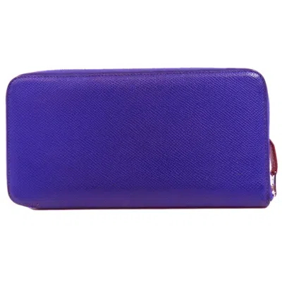 Pre-owned Hermes Blue Epsom Leather Coin Purse/coin Case ()