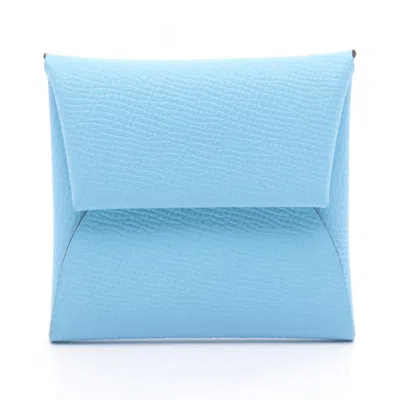 Pre-owned Hermes Blue Epsom Leather Coin Purse/coin Case ()