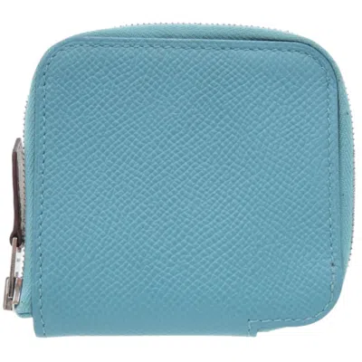 Pre-owned Hermes Blue Epsom Leather Coin Purse/coin Case ()