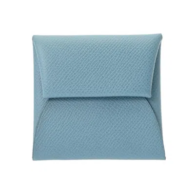 Pre-owned Hermes Blue Epsom Leather Coin Purse/coin Case ()