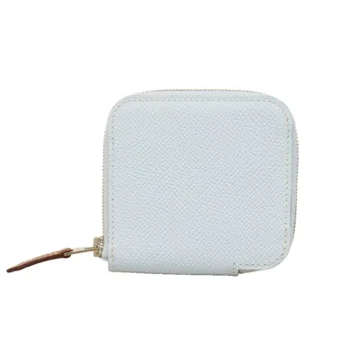 Pre-owned Hermes Blue Epsom Leather Coin Purse/coin Case ()